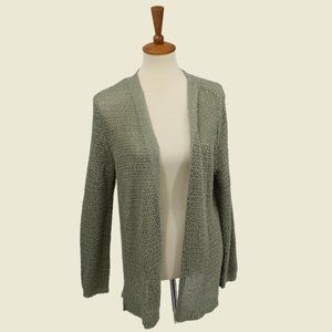 Margaux & Ellie Loose Knit Open Sweater Moss Green L